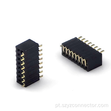 1,27 mm Cabeçalho feminino Dual Linha de entrada